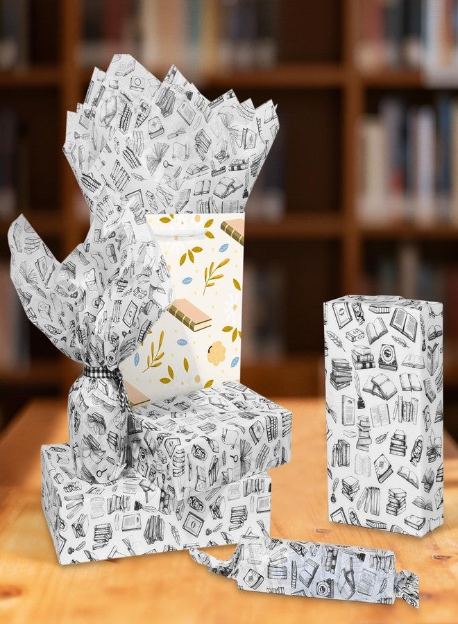 ١٠٠ ورقة من ورق المناديل بتصاميم كتب عتيقة لأكياس الهدايا، ورق تغليف هدايا أدبي بتصاميم روايات عتيقة لمحبي الكتب والقراء والمكتبات، ٢٠ بوصة × ١٤ بوصة - Image 4